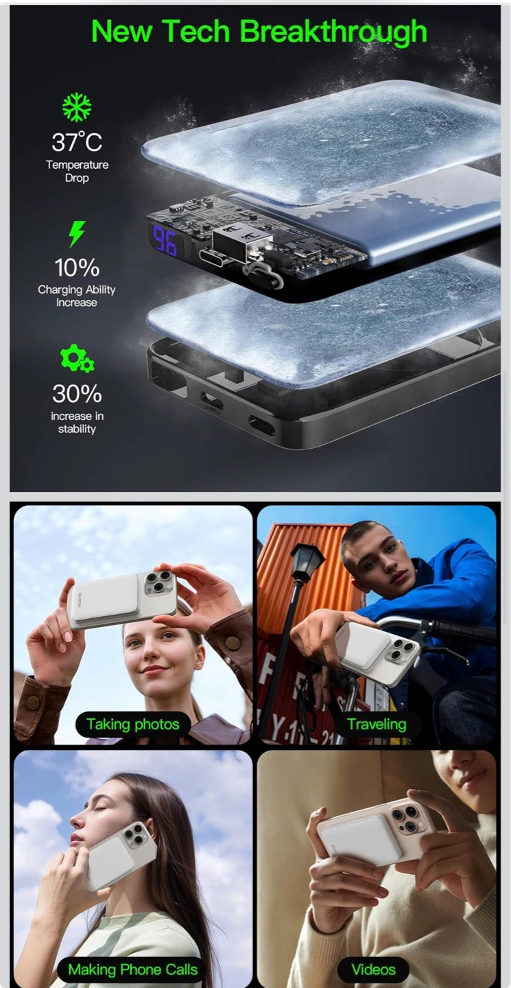 Magnetic Wireless Charger Power Bank for iPhone - photo 3