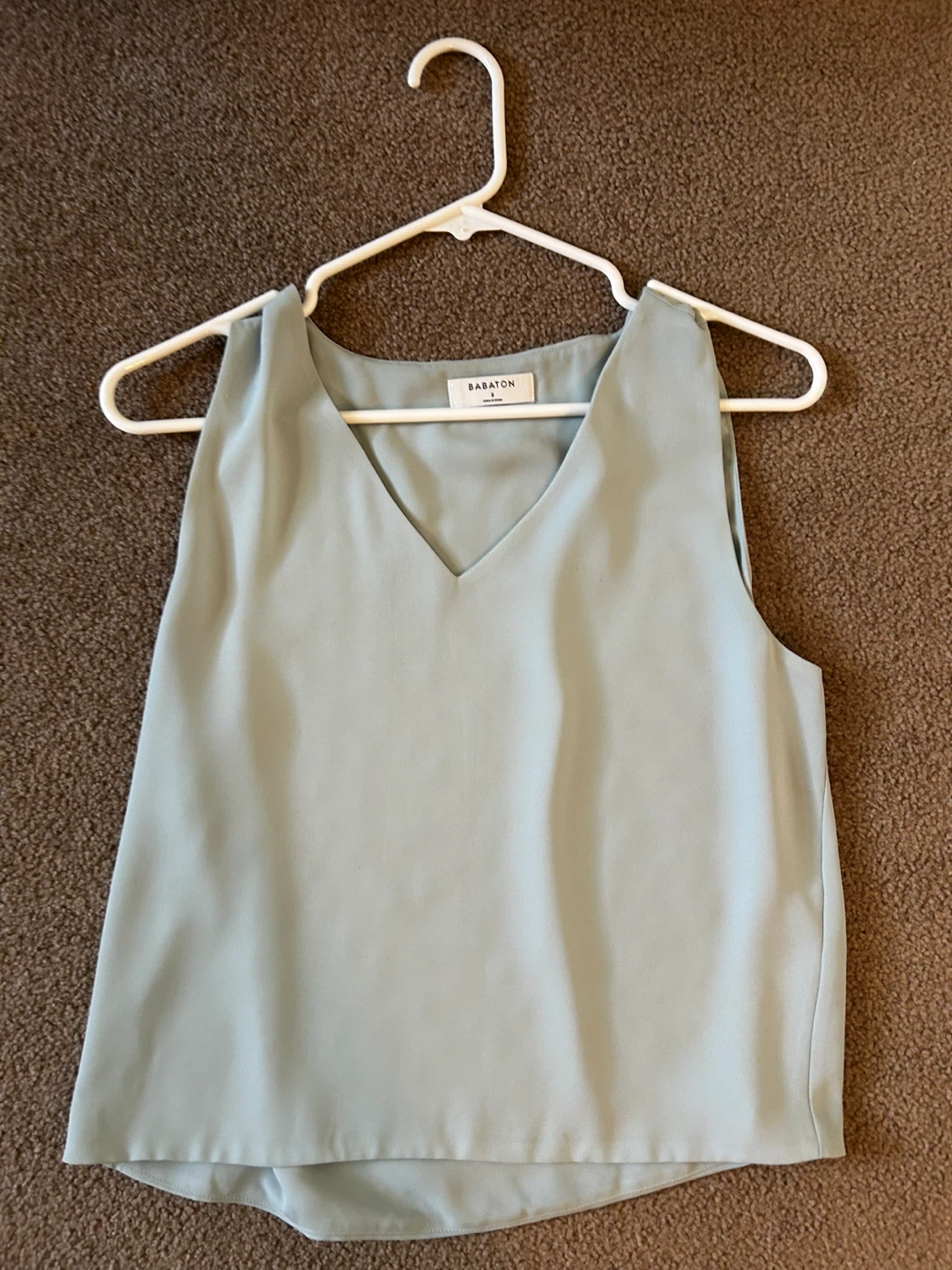 Babaton Women's V-Neck Sleeveless Top - Size S - Light Blue