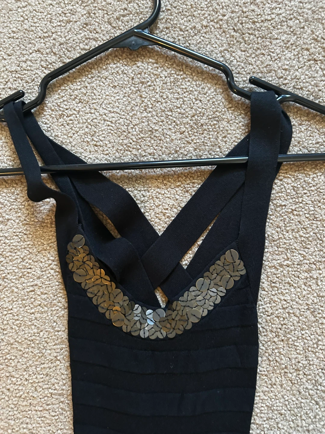 Black Sequined Bodycon Dress - photo 2