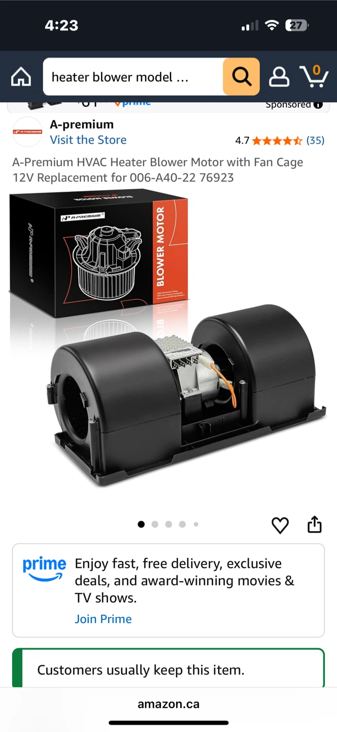 A-Premium HVAC Heater Blower Motor with Fan Cage