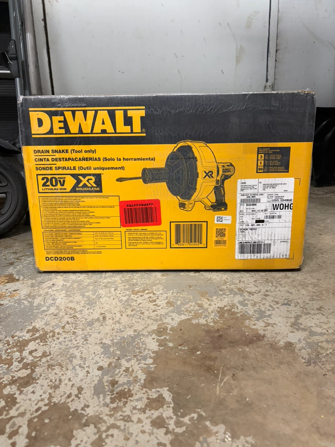 DEWALT 20V MAX XR Brushless Drain Snake Tool Only DCD200B