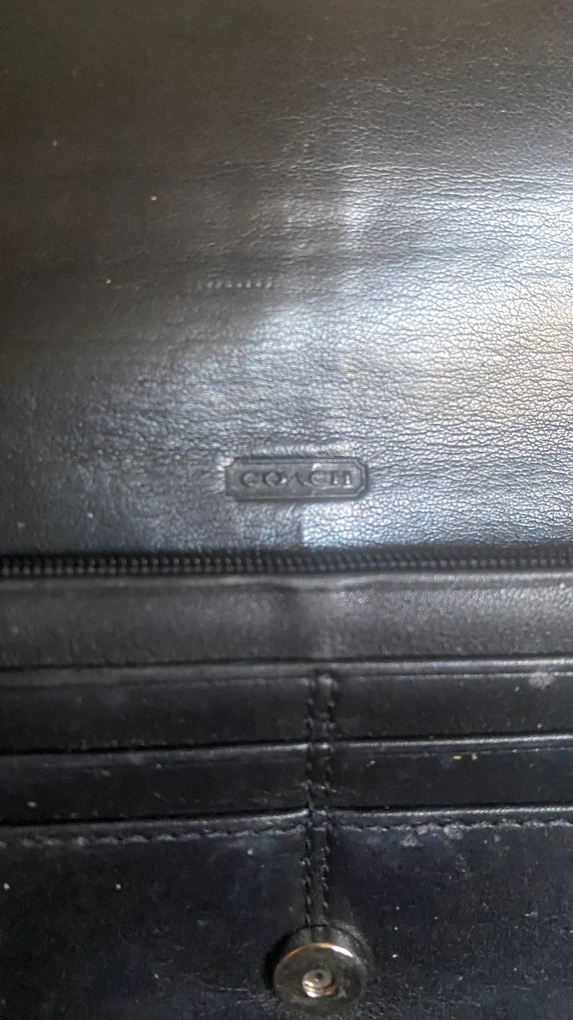 Coach Black and Grey Leather Bifold Wallet - photo 2