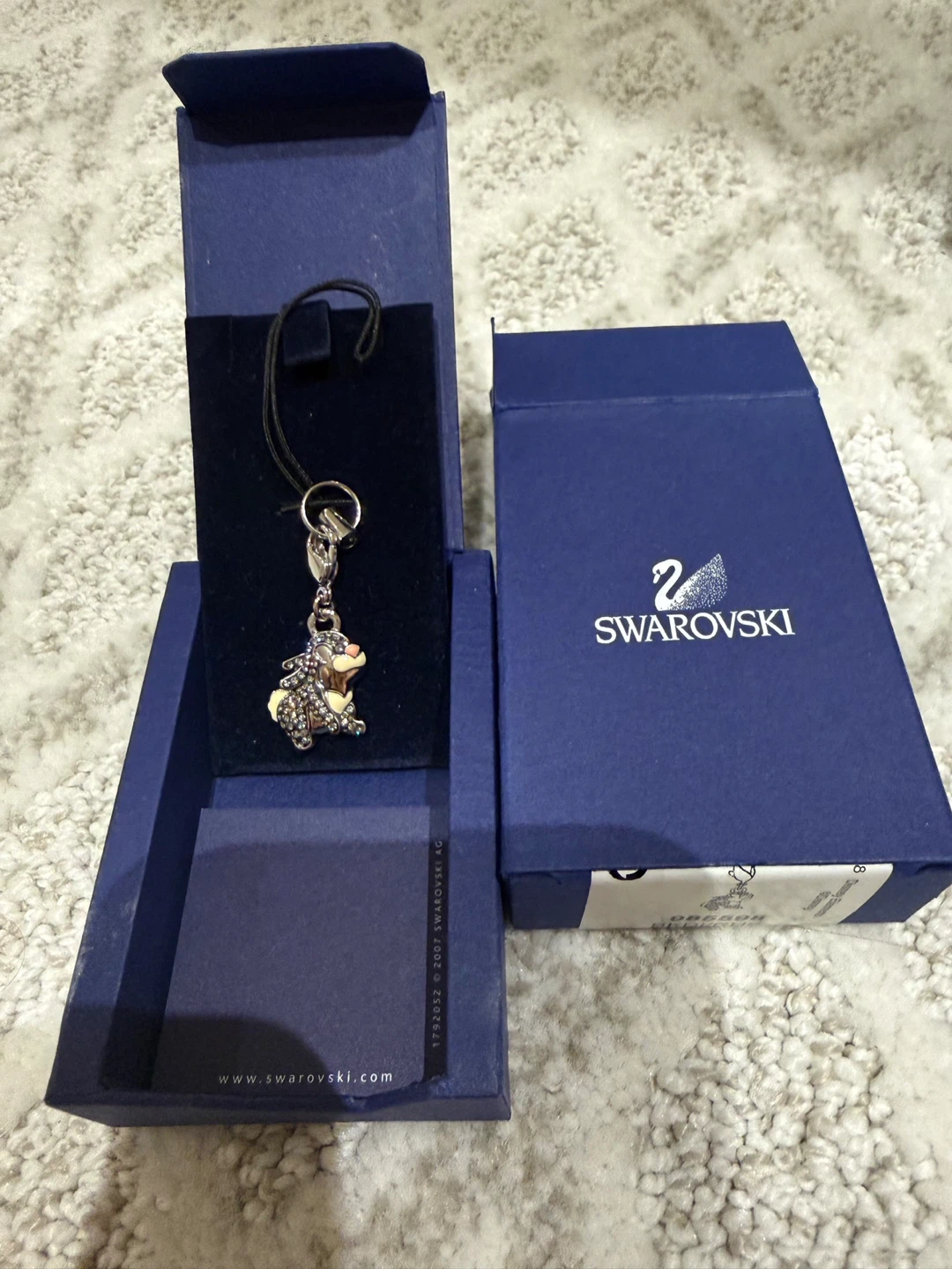 Swarovski Crystal Dog Charm with Box