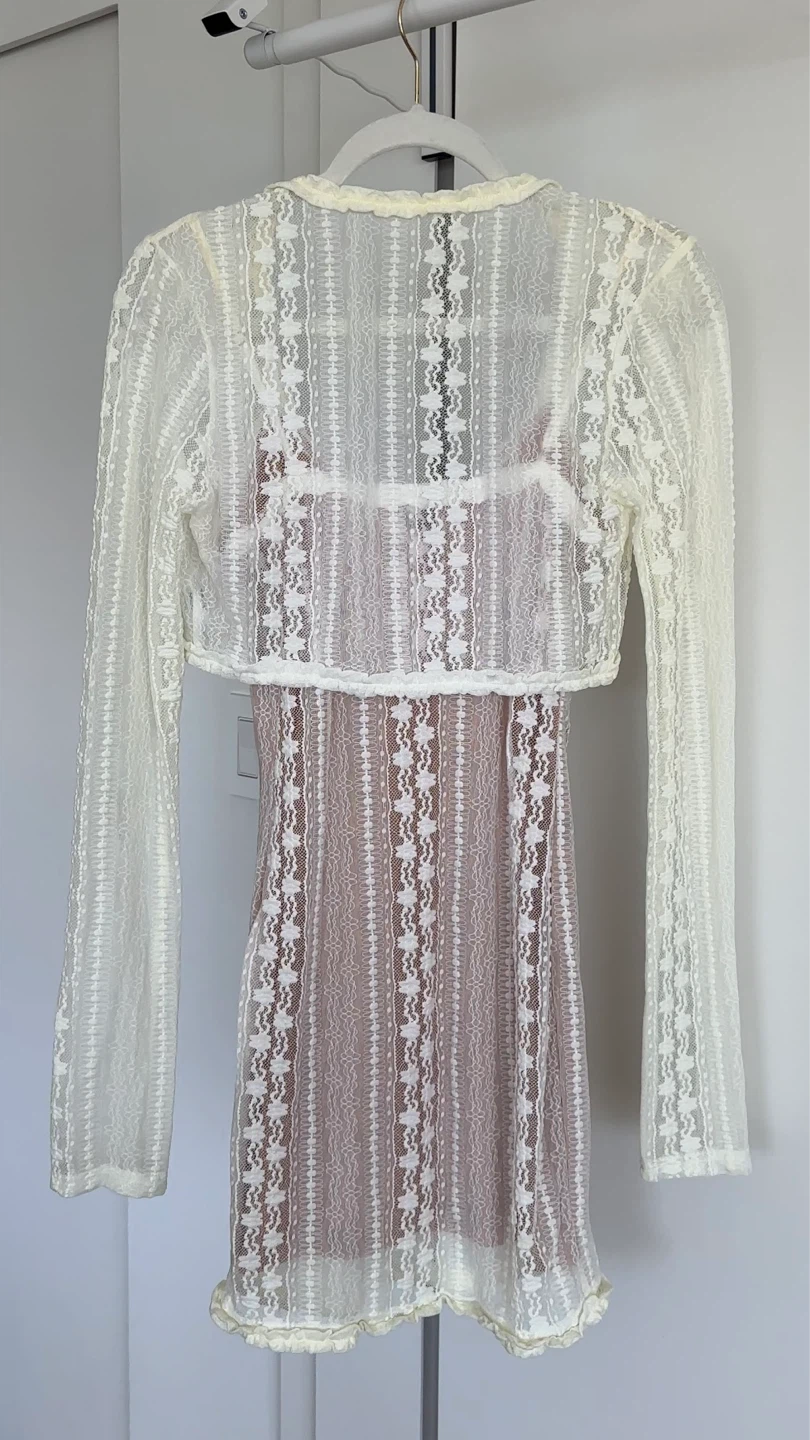 Tiger Mist White Lace Mini Dress with Bolero Set - photo 2