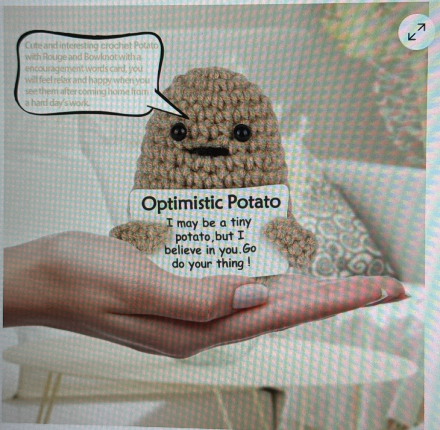 Crochet Optimistic Potato Encouragement Plush