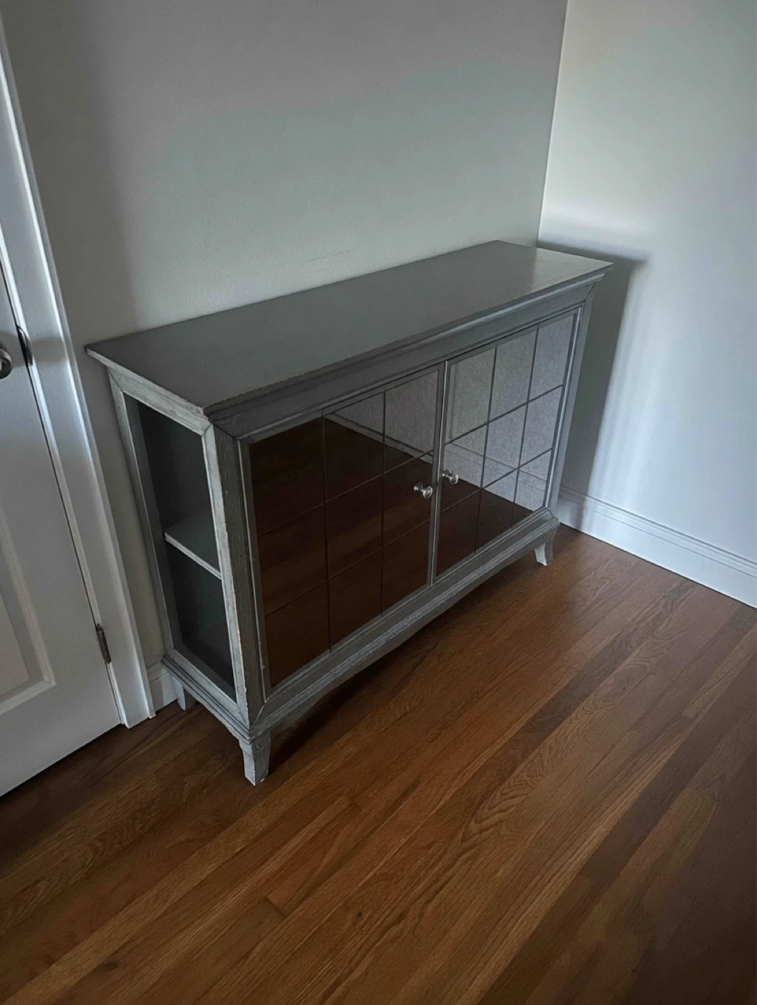 Gray Mirrored Cabinet