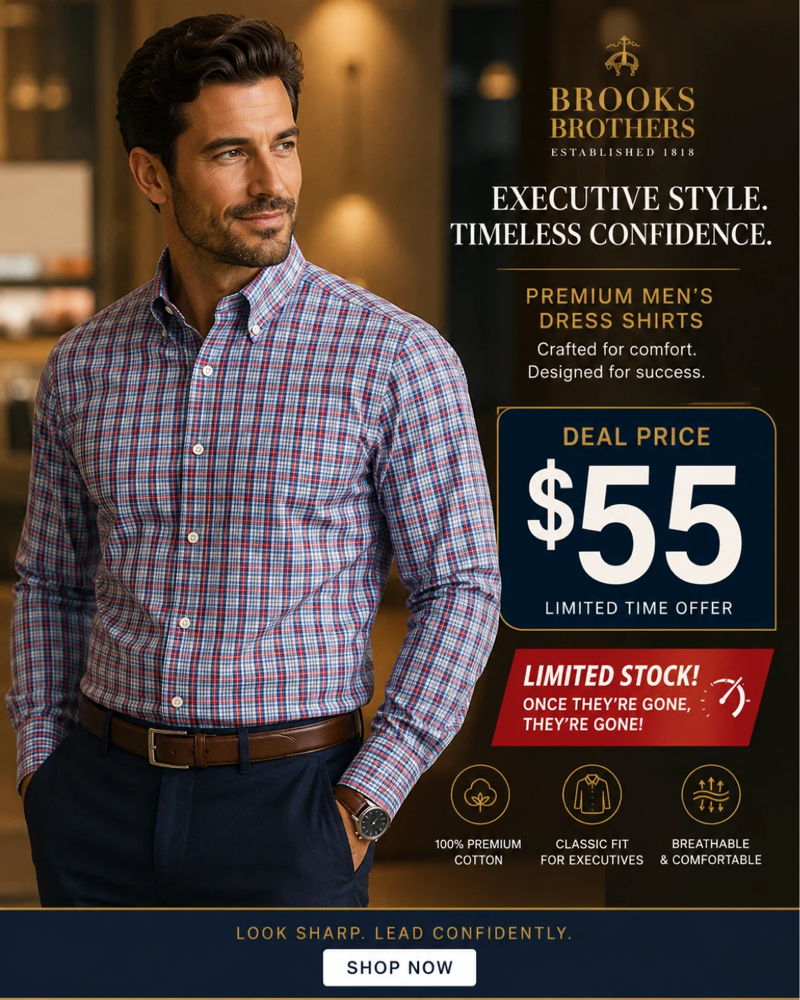 Brooks Brothers Men's Plaid Dress Shirt - photo 2