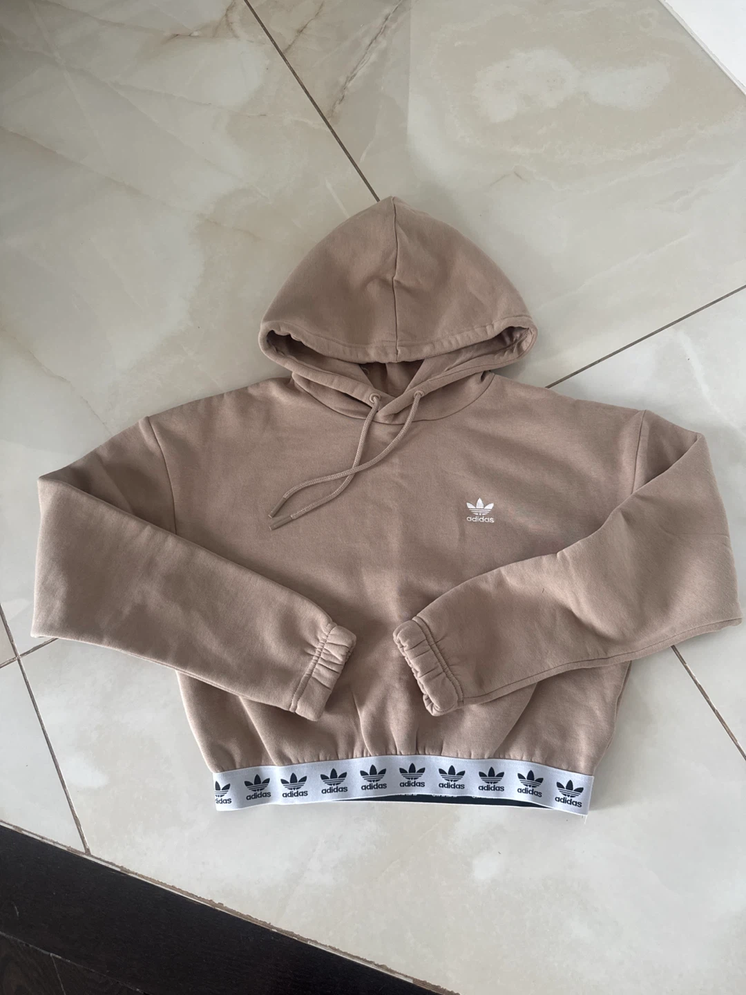 Adidas Women's Tan Crop Hoodie