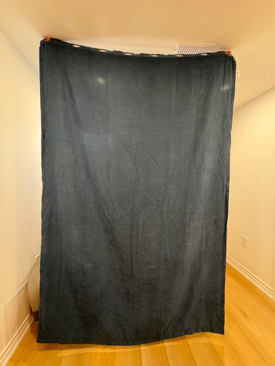 2 pcs Dark Grey Grommet Curtain Panel