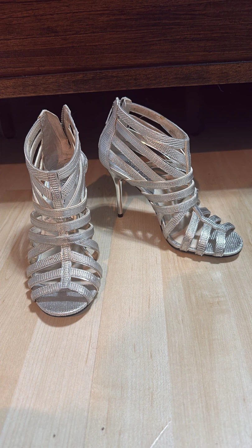 Michael Kors Silver Strappy Stiletto Heels