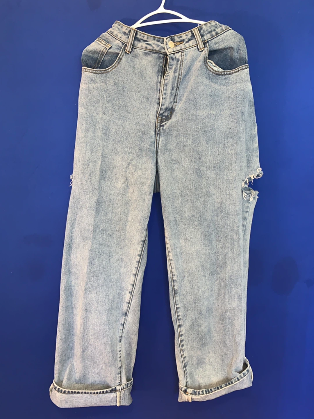 Light Wash Ripped Jeans - photo 2