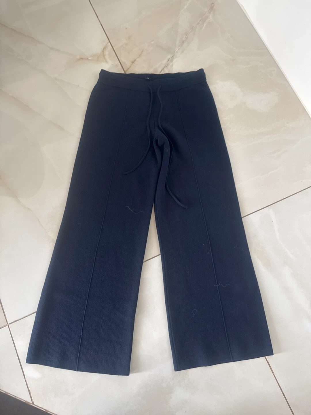Divided H&M Navy Wide-Leg Knit Pants Size S