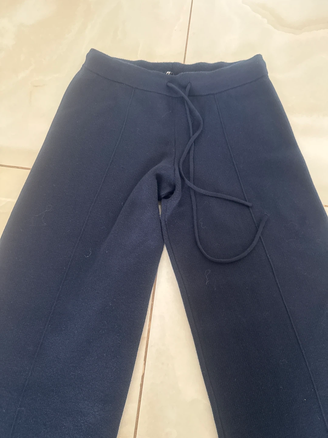 Divided H&M Navy Wide-Leg Knit Pants Size S - photo 2