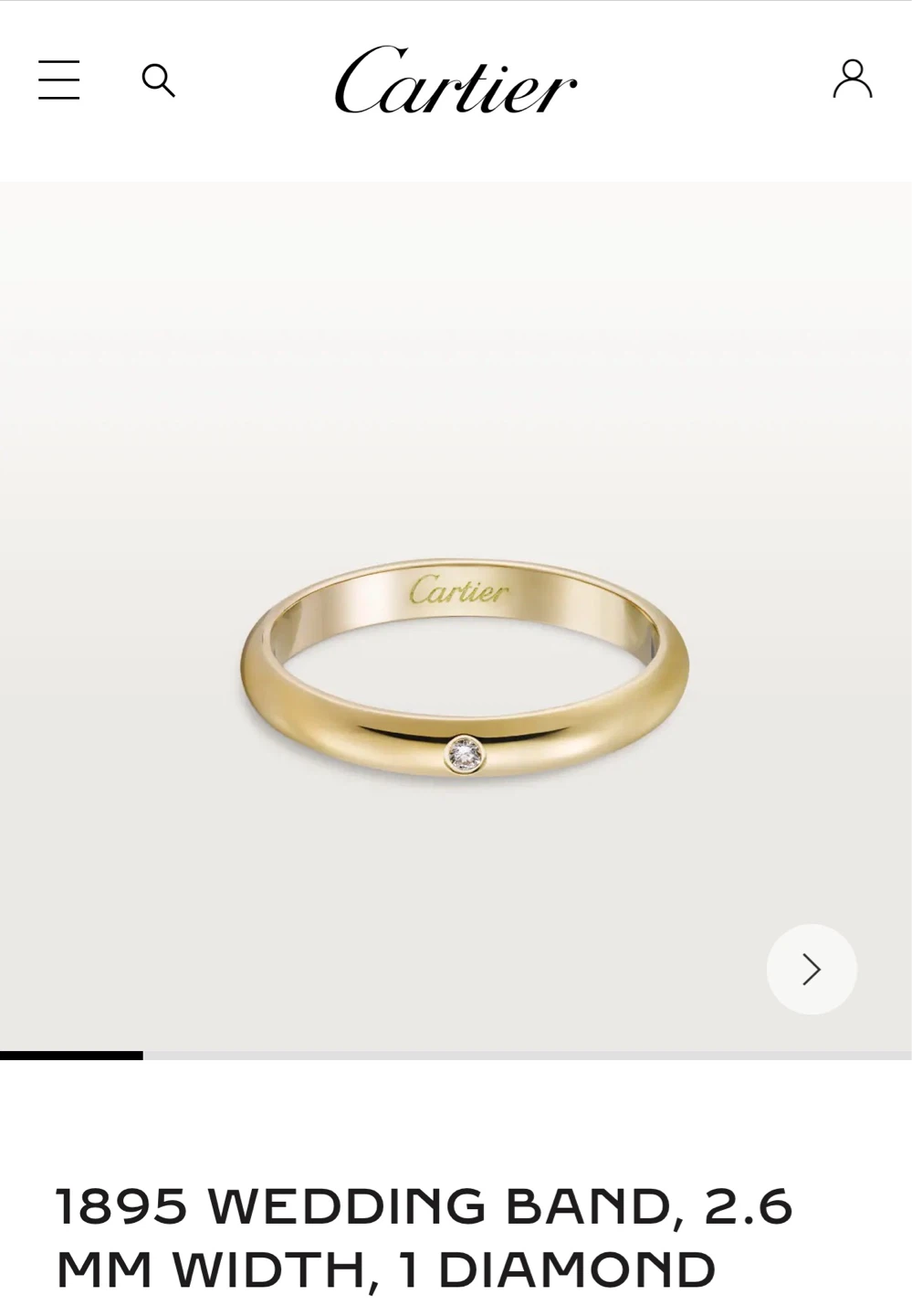 Cartier 1895 Wedding Band 2.6mm 1 Diamond - photo 4