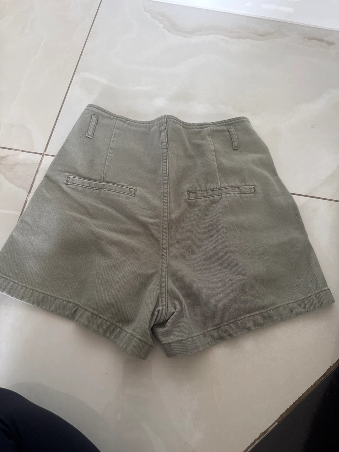 Dynamite High-Waisted Pleated Shorts - Khaki - Size 27 - photo 4