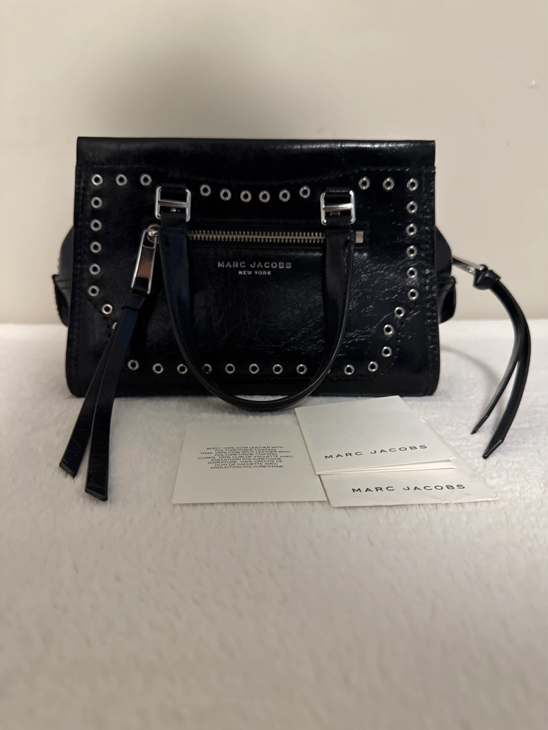 Marc Jacobs Black Studded Leather Satchel Bag - photo 3