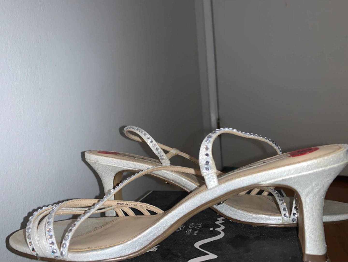 Nina Silver Embellished Heeled Sandals Size 9.5 - photo 2