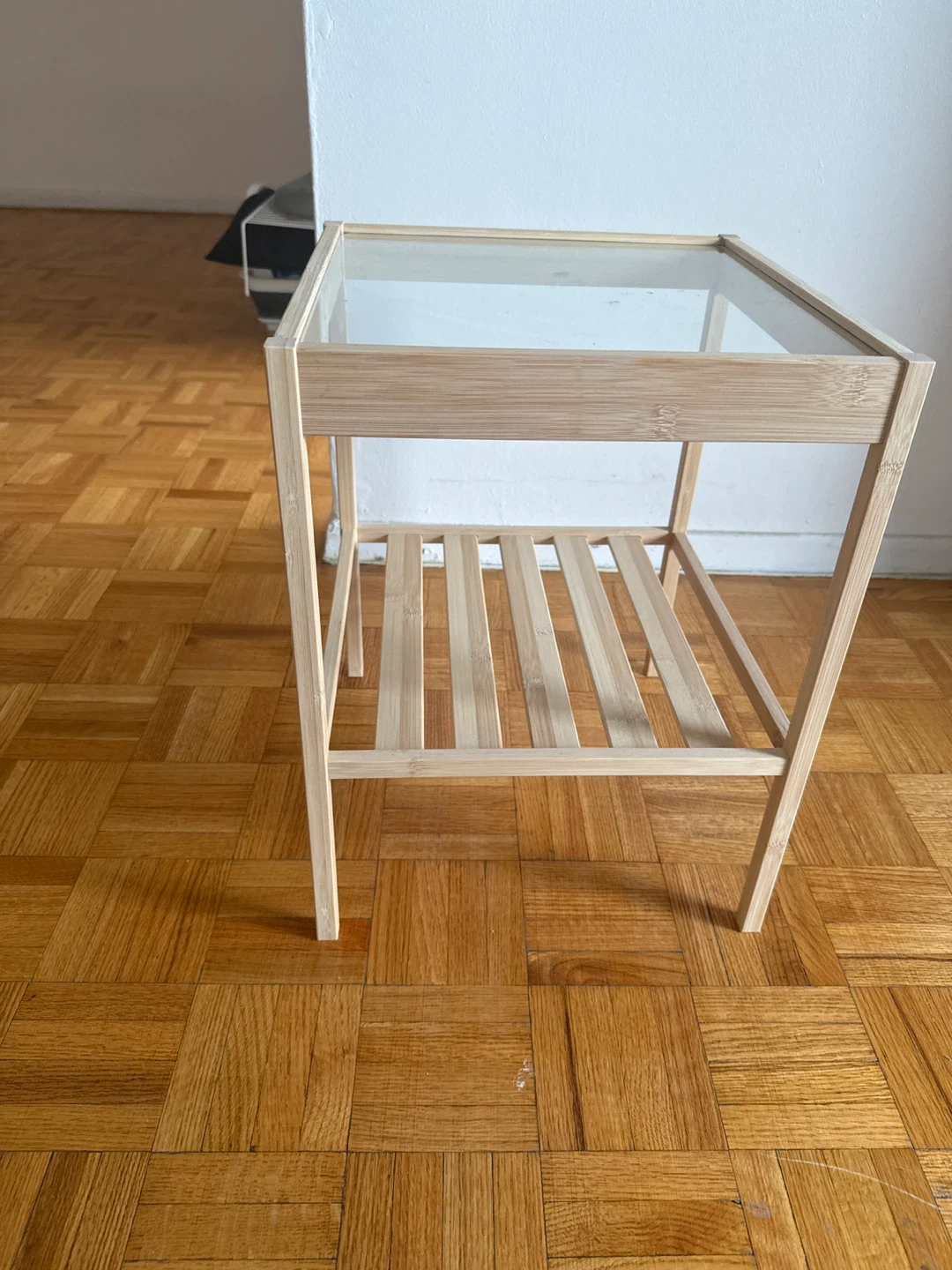 Wooden End Table with Glass Top- moving out sale - photo 3