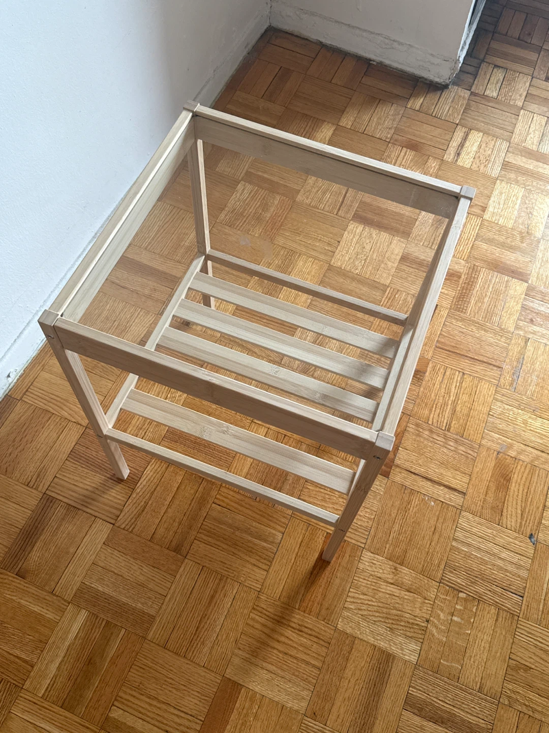 Wooden End Table with Glass Top- moving out sale - photo 2