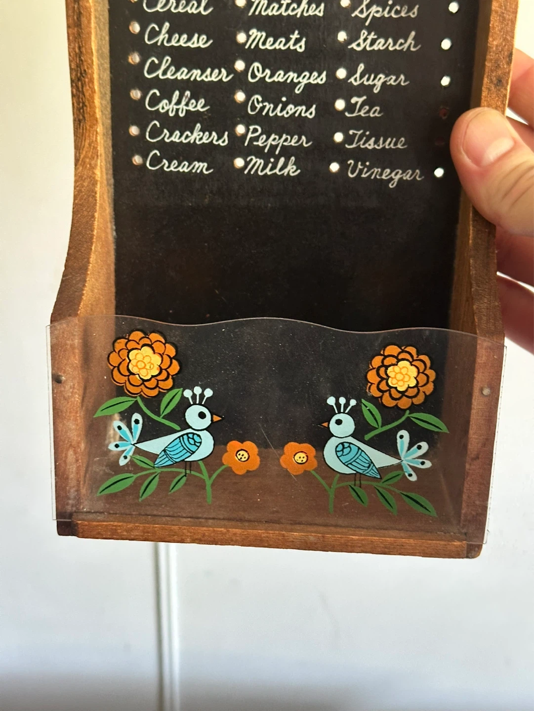 Vintage blue bird grocery list maker : mail holder - photo 3