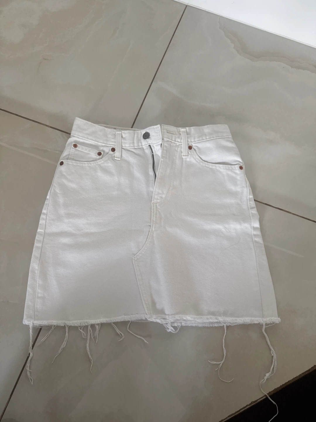 Levi's White Denim Skirt