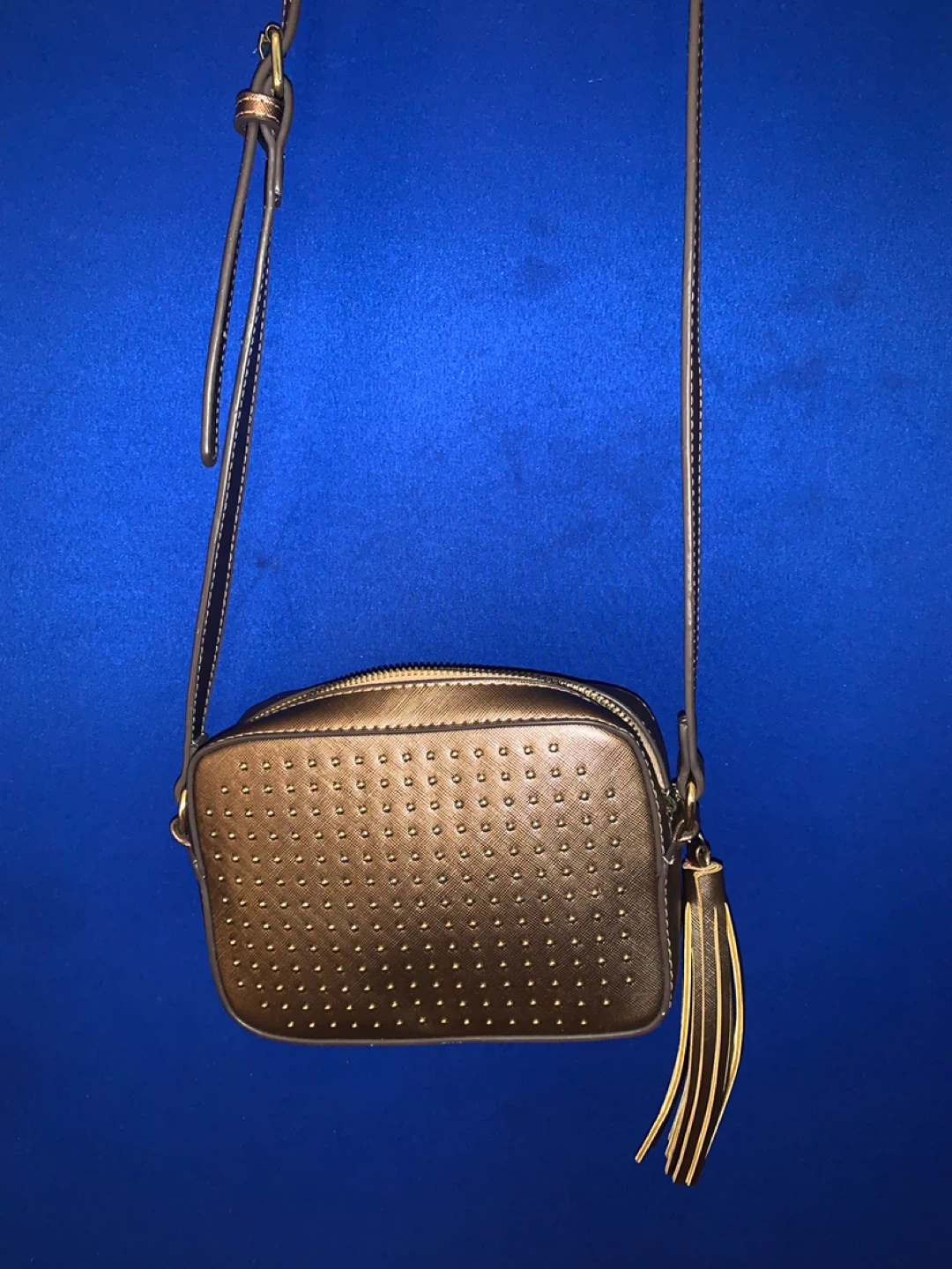 Bronze Studded Bag with Tassel