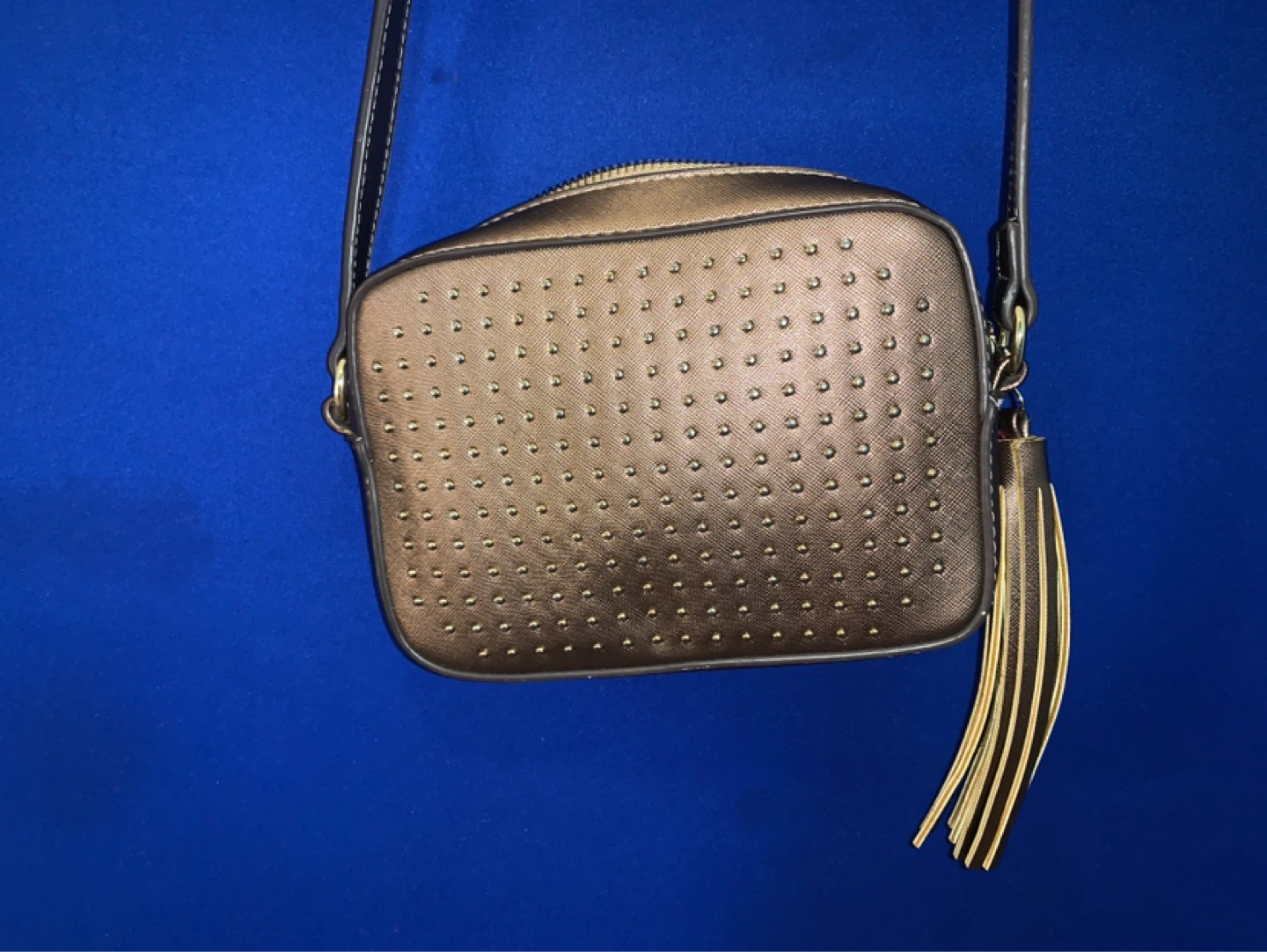 Bronze Studded Bag with Tassel - photo 2