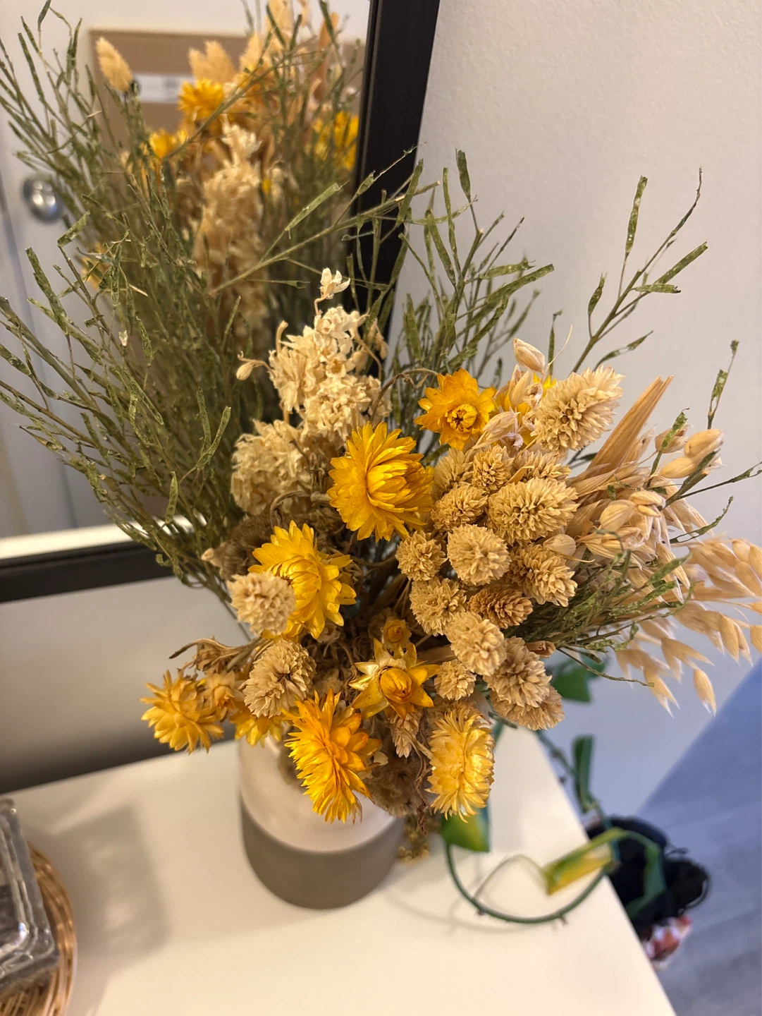 Dried Flower Arrangement in Ceramic Vase - photo 2