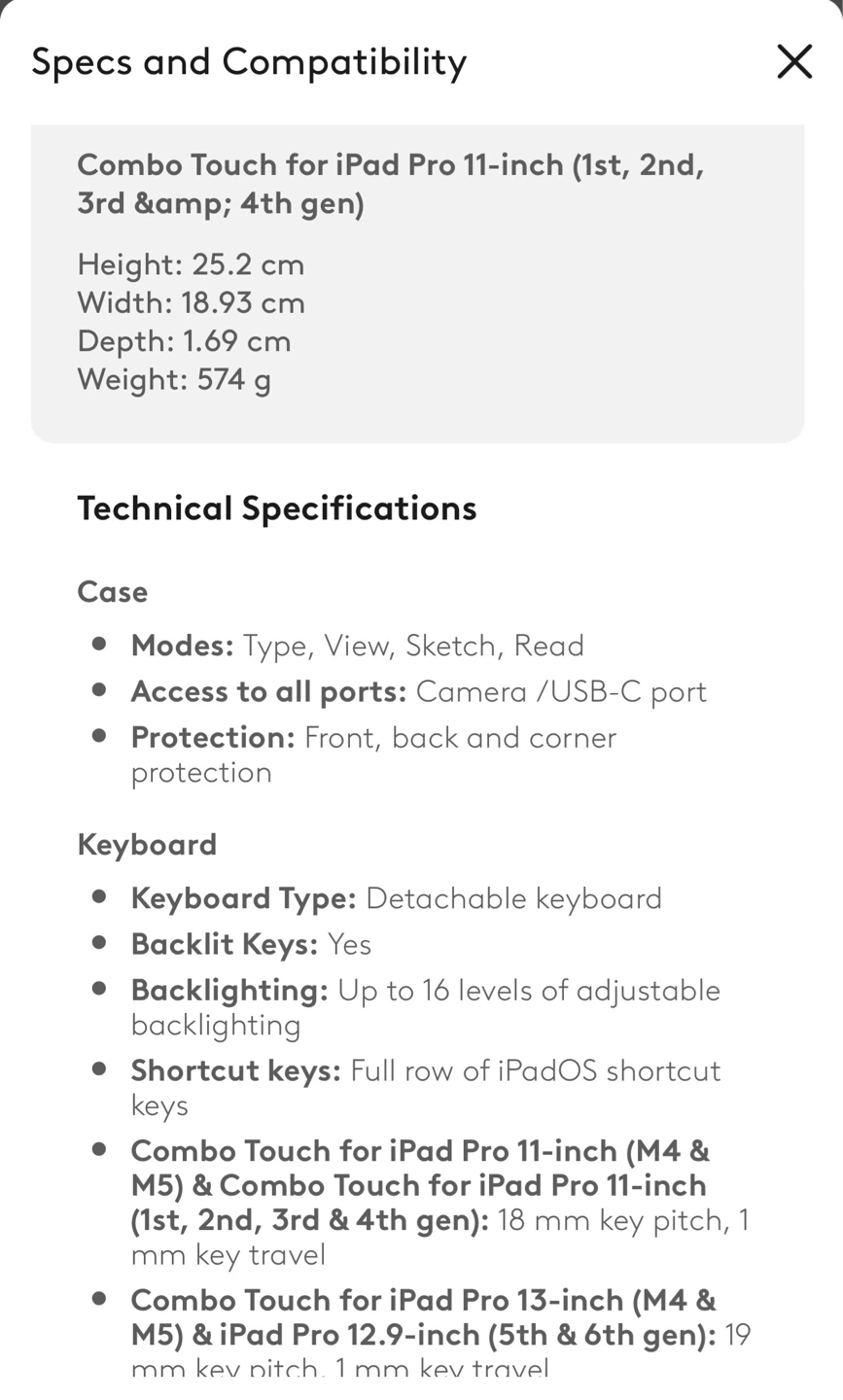 Logitech Combo Touch for iPad Pro 11 inch - photo 4