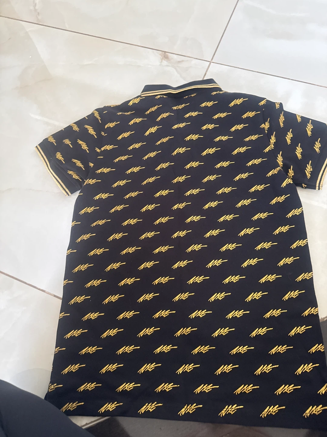 Next.82 Black Polo Shirt with Gold Logo Print - photo 5