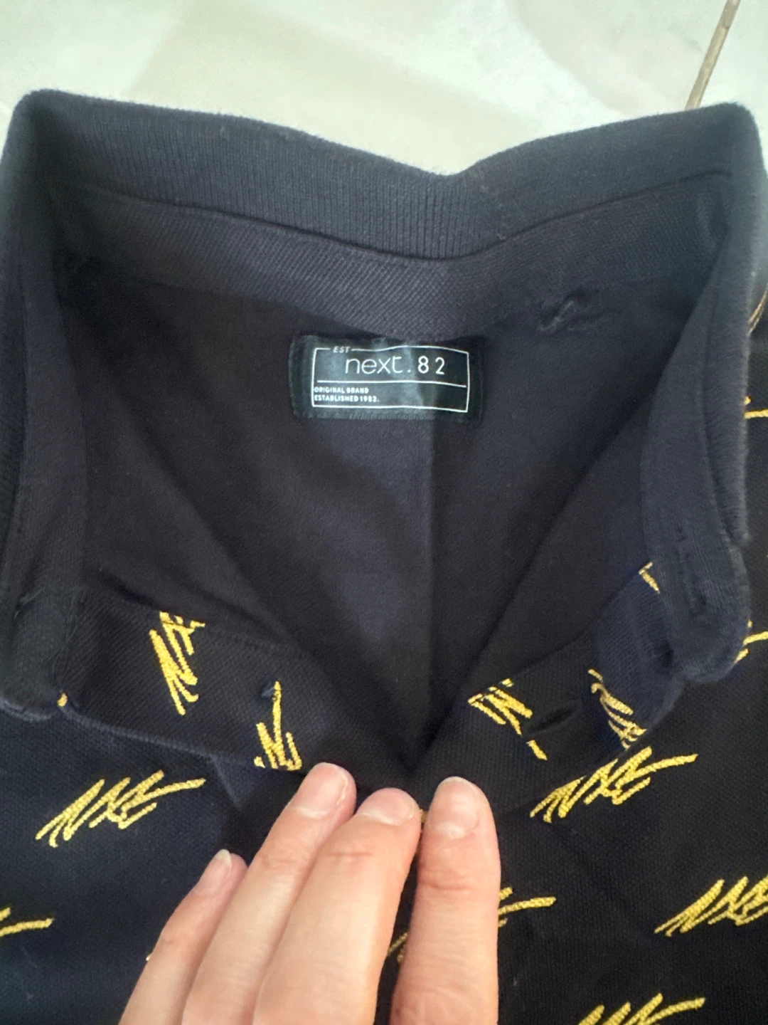 Next.82 Black Polo Shirt with Gold Logo Print - photo 4