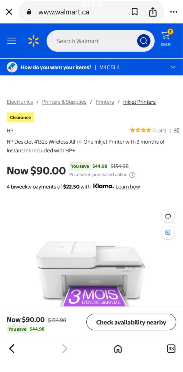 HP DeskJet 4132e Wireless All-in-One