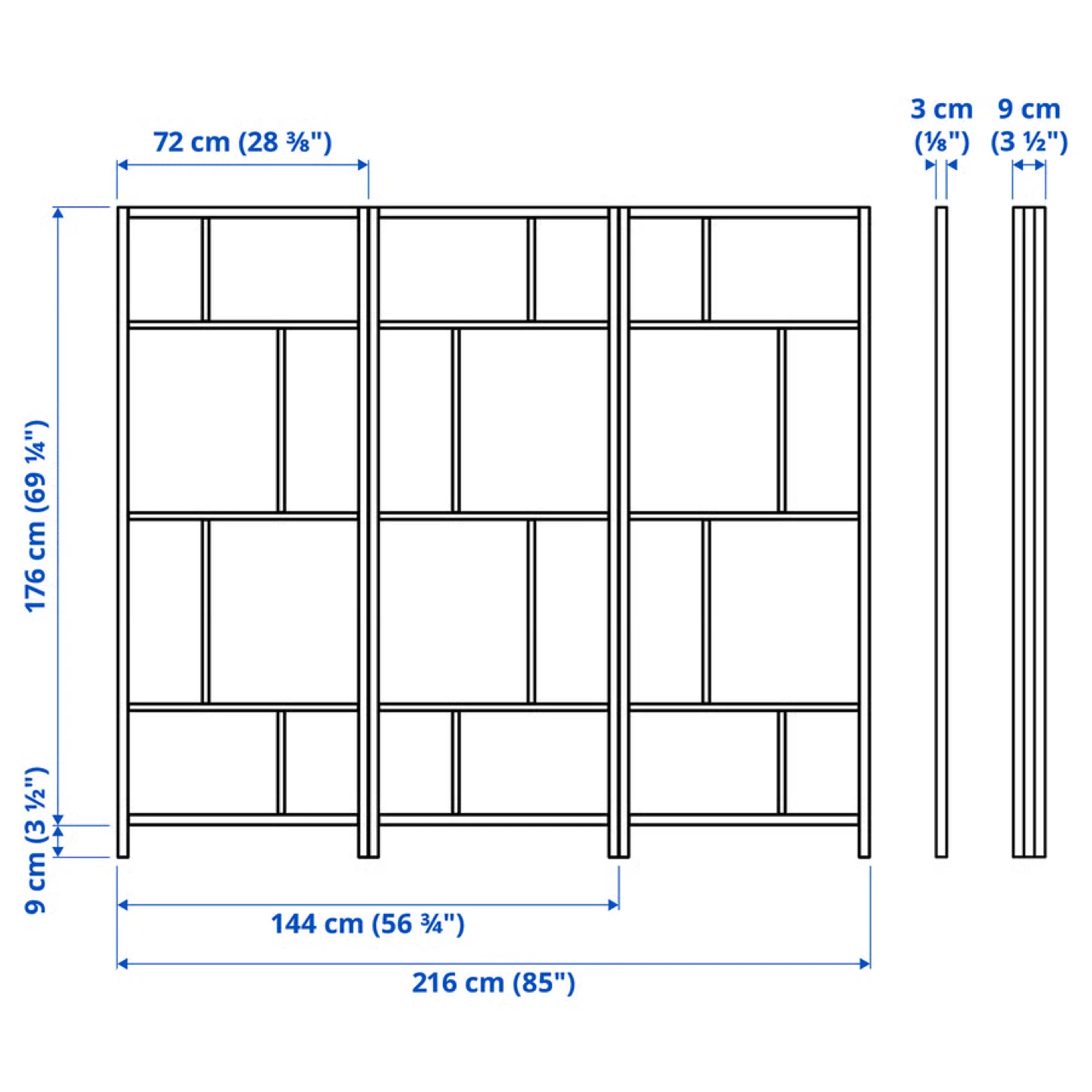 Ikea RISÖR Room divider, black, 85x72 7/8 " - photo 3