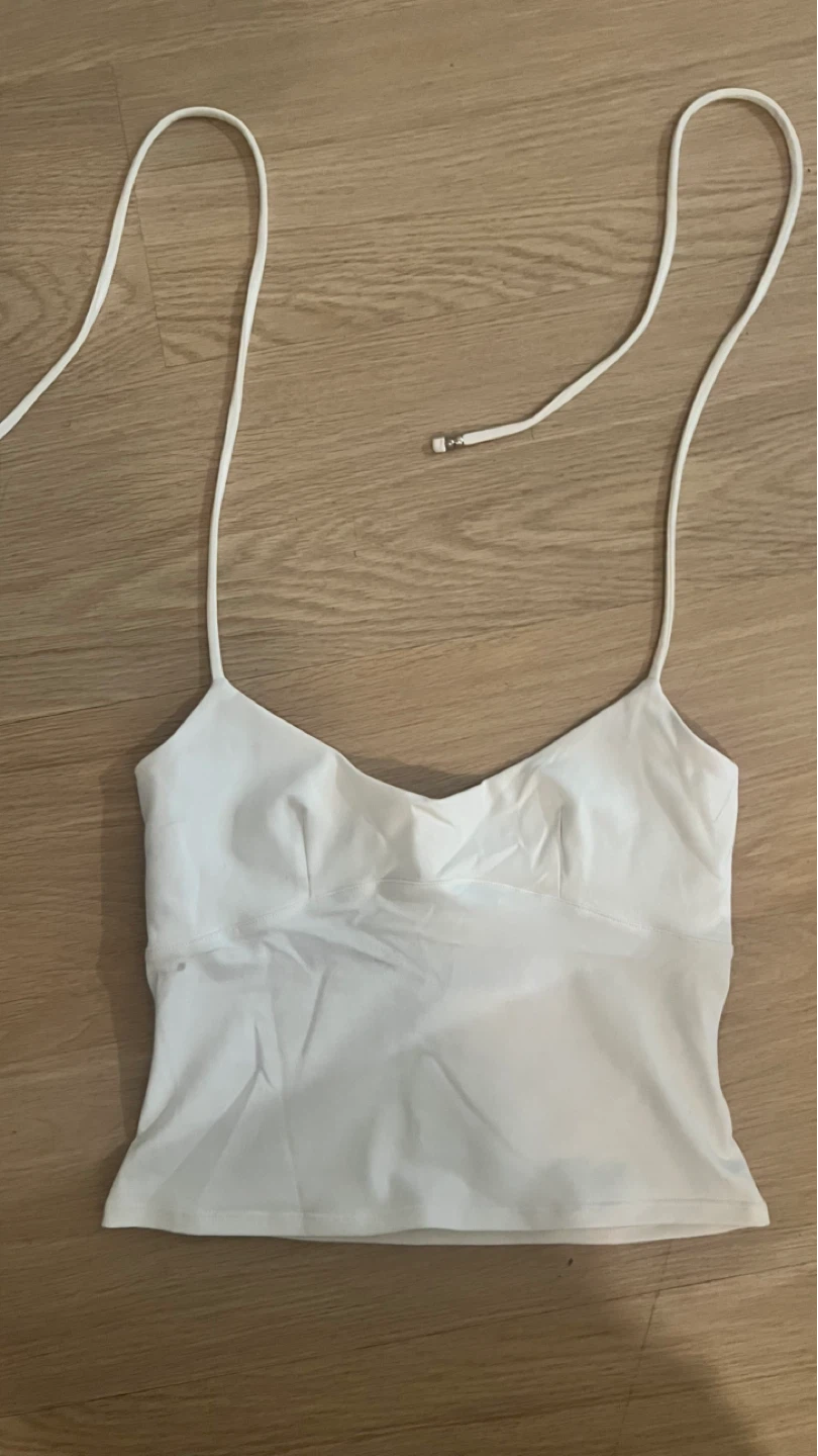 White Tankair Spill Halter Tank Top - photo 2