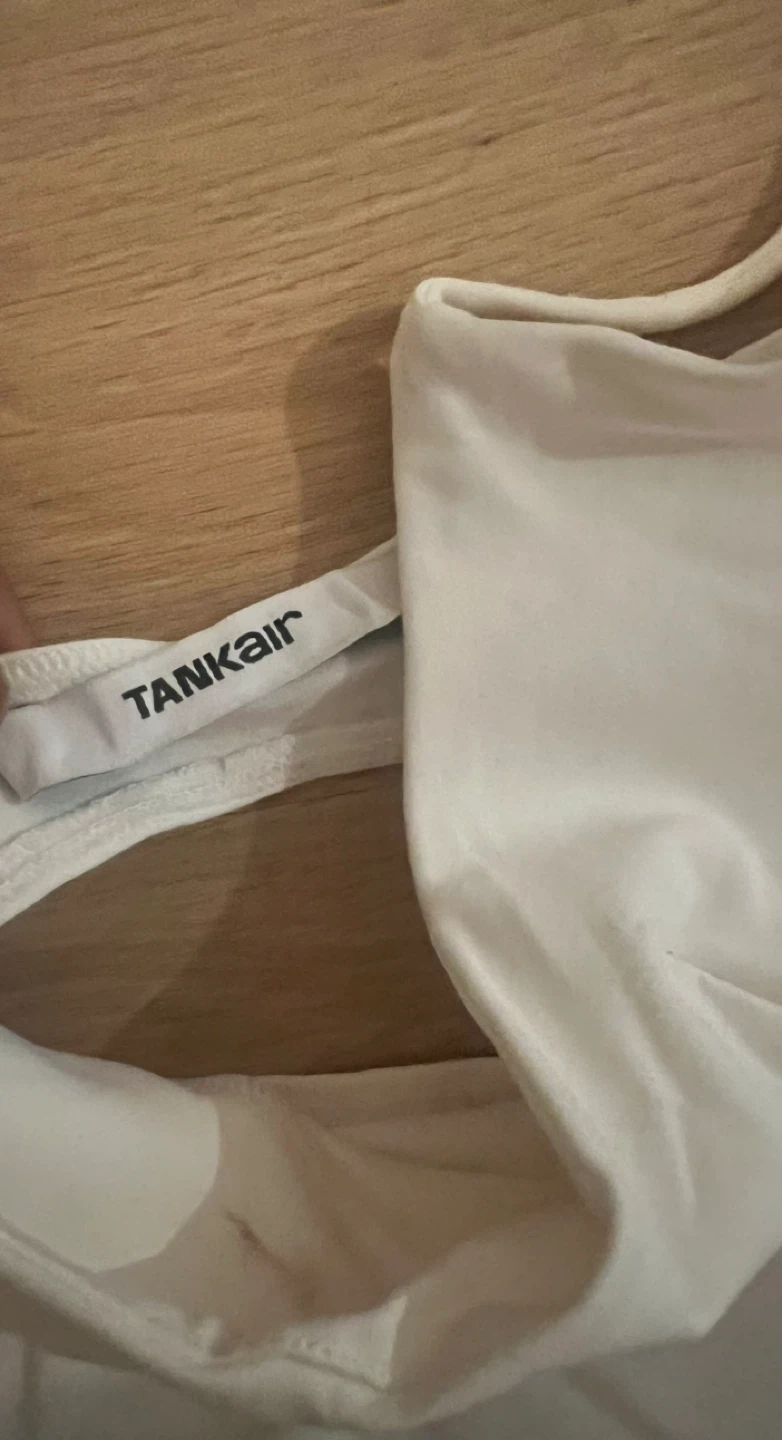 White Tankair Spill Halter Tank Top - photo 4