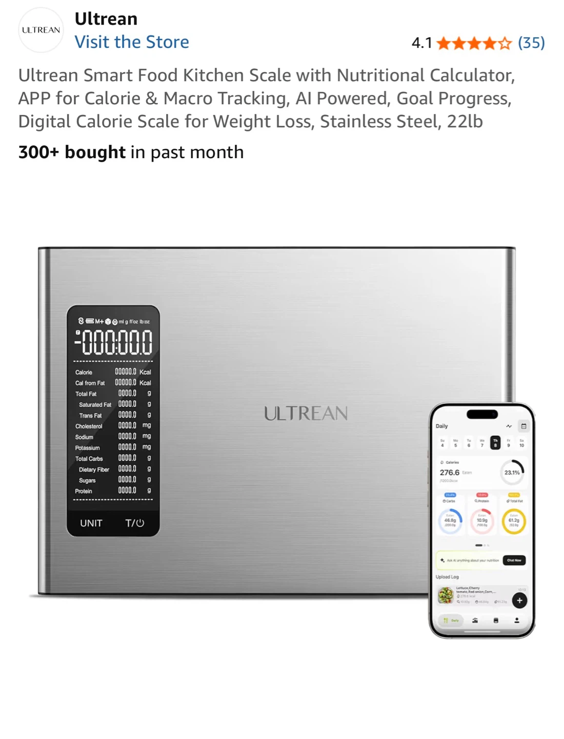 Ultrean Smart Food Kitchen Scale