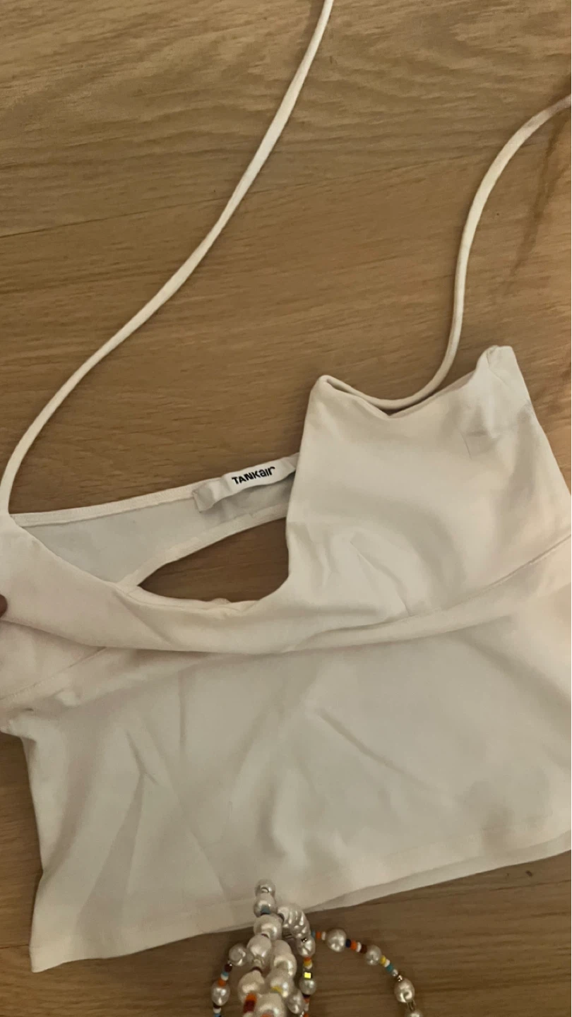 White Tankair Spill Halter Tank Top - photo 3