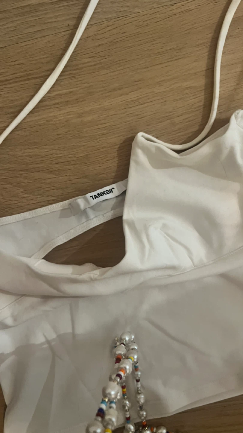 White Tankair Spill Halter Tank Top - photo 5