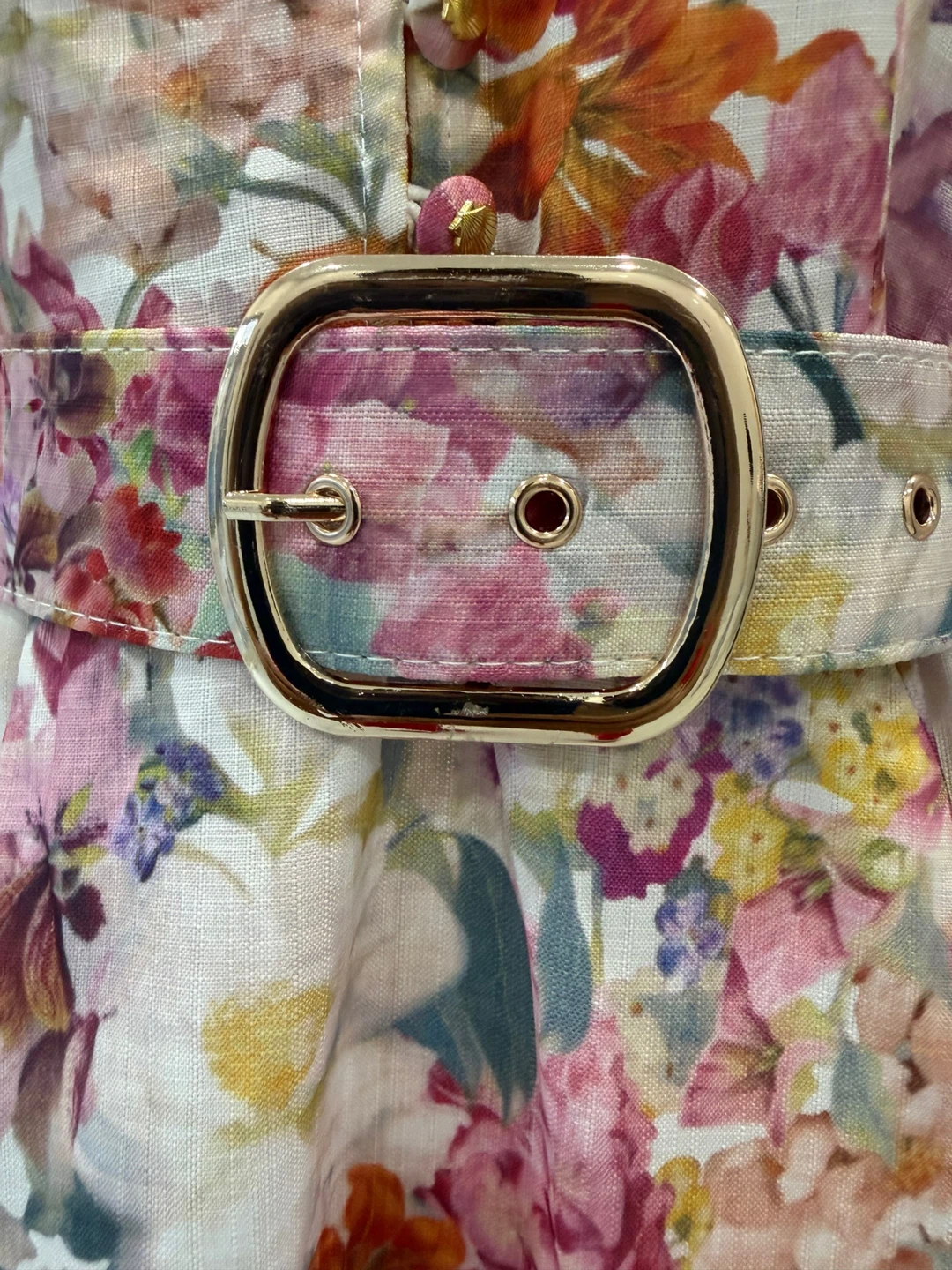 Floral Belted Midi Dress Small - photo 5