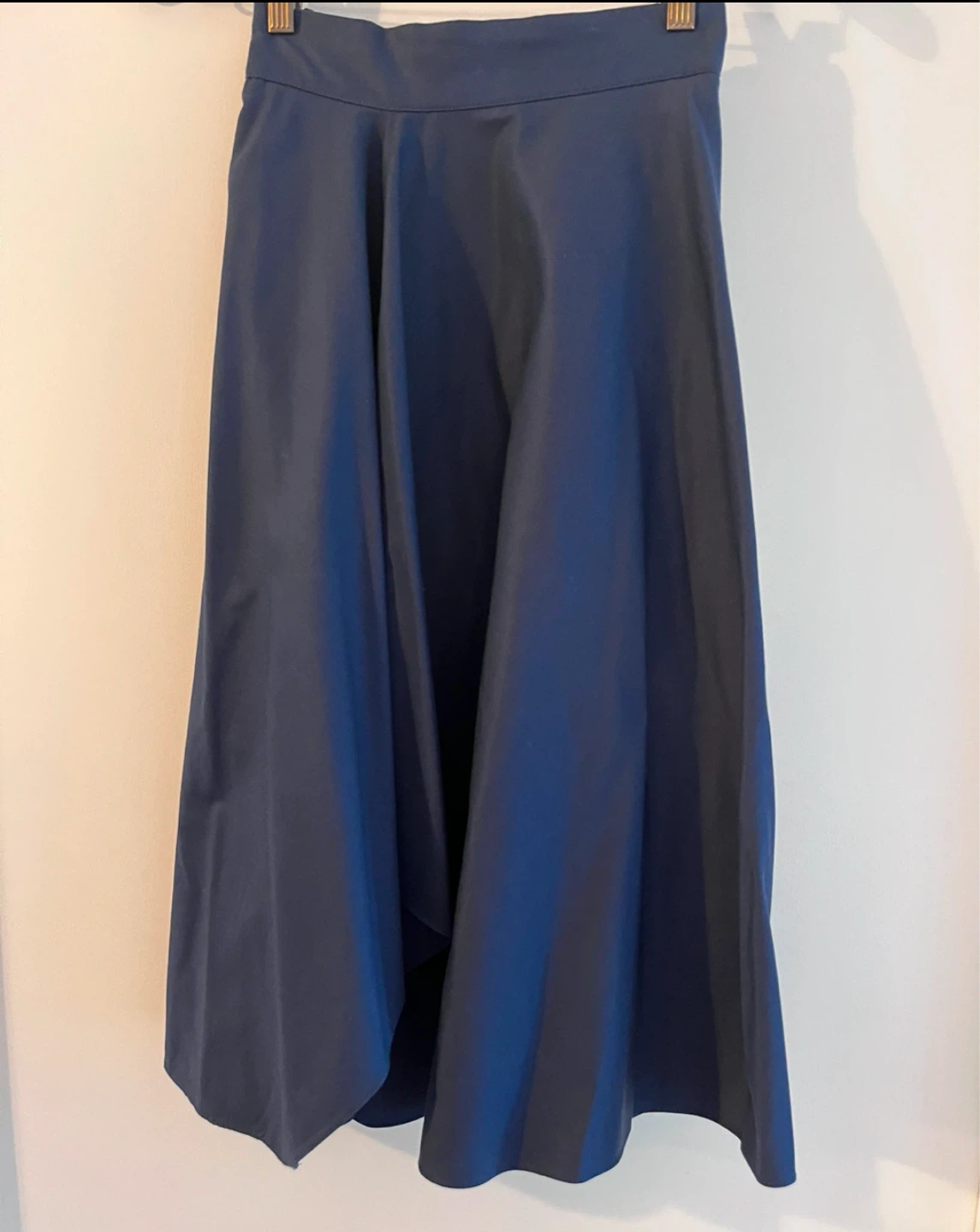 Navy Blue Midi Flare Skirt