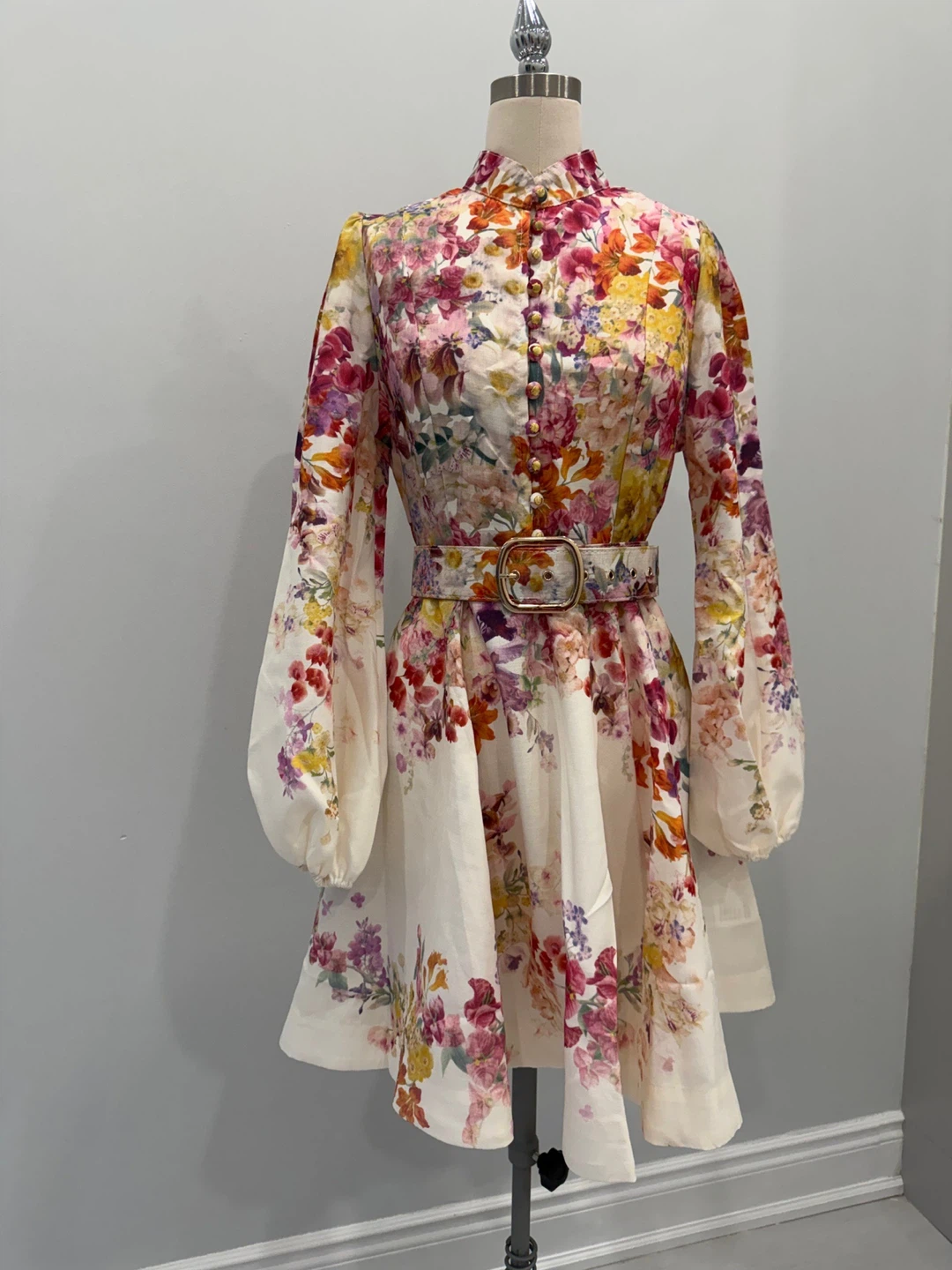 Floral Print Belted Mini Dress - photo 2