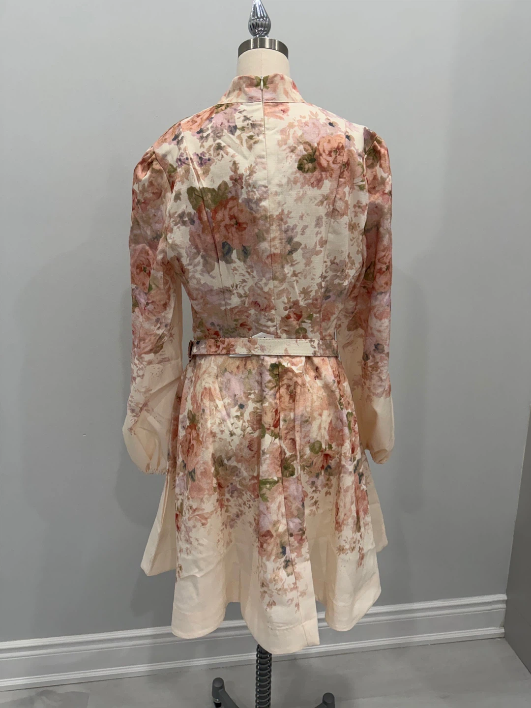 Floral Print Button-Up Mini Dress with Belt - photo 2
