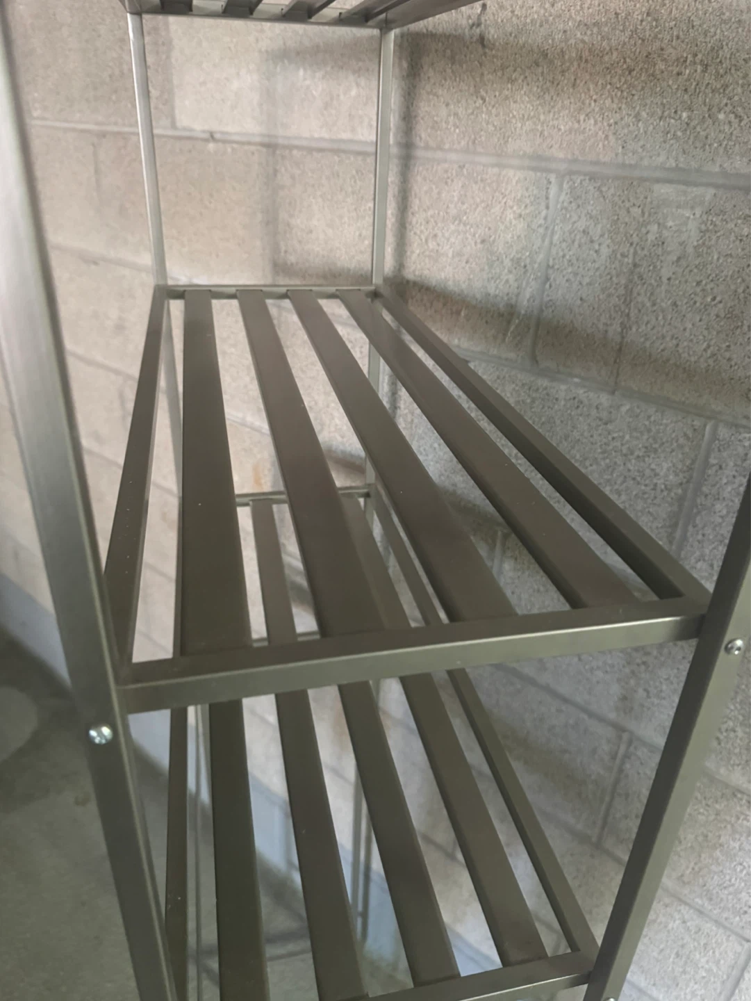 Metal Gray Bathroom Shelves toilet storage 3-Tier Shelf Unit - photo 5