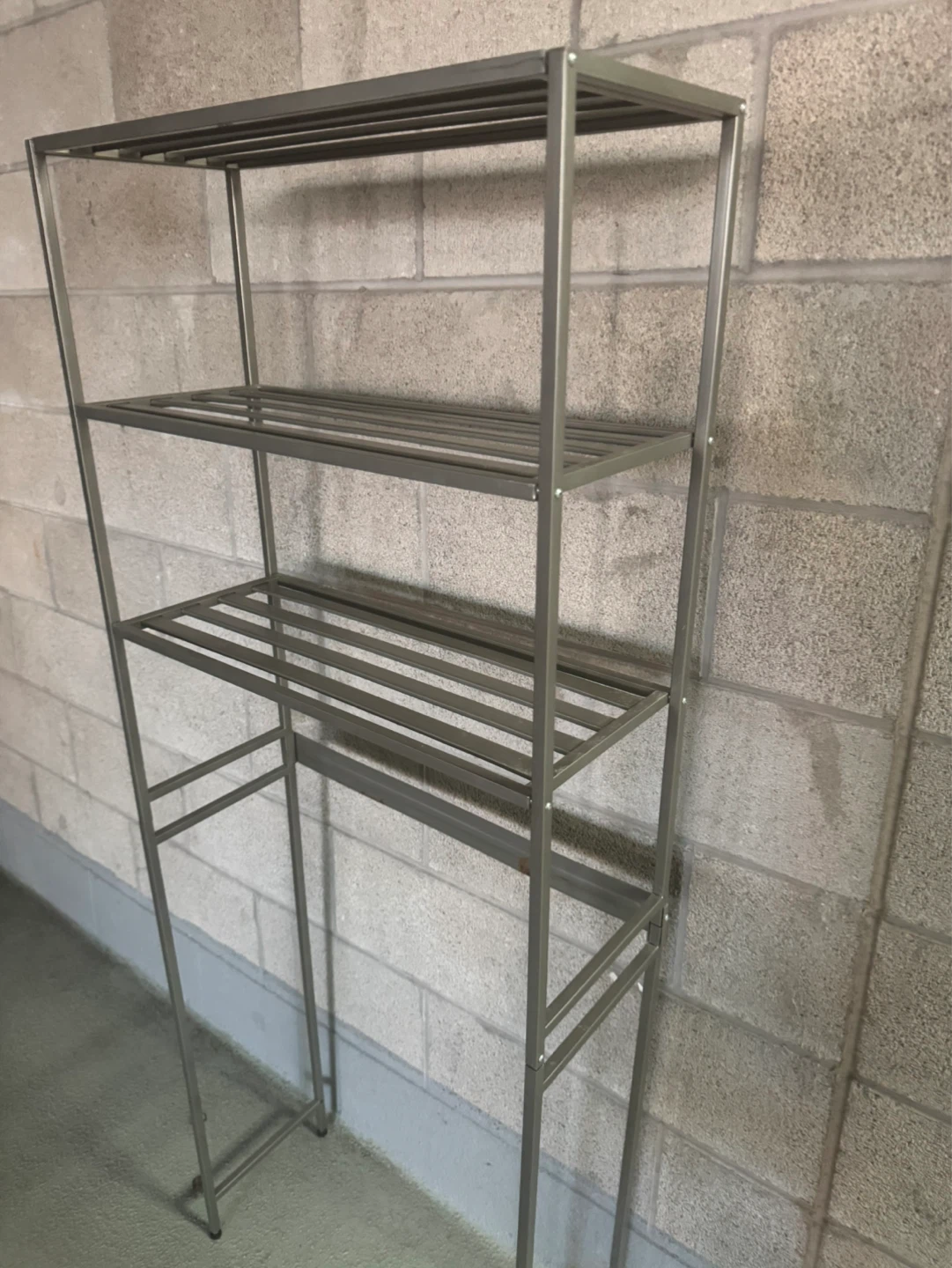 Metal Gray Bathroom Shelves toilet storage 3-Tier Shelf Unit - photo 3
