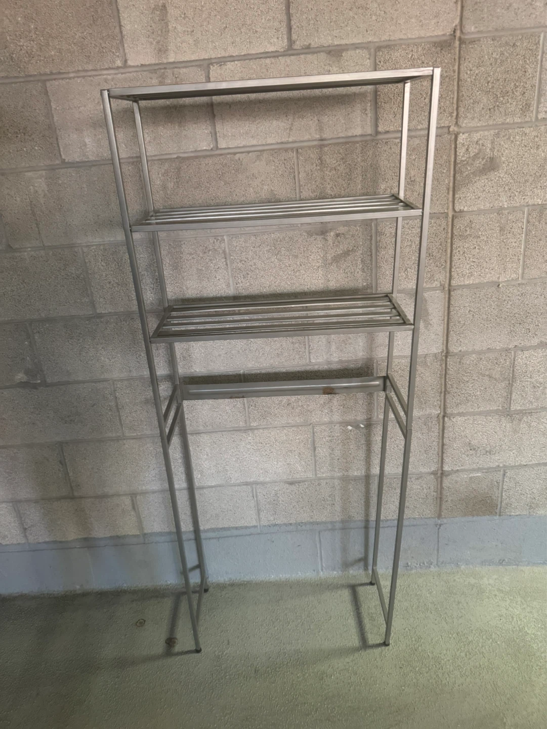 Metal Gray Bathroom Shelves toilet storage 3-Tier Shelf Unit