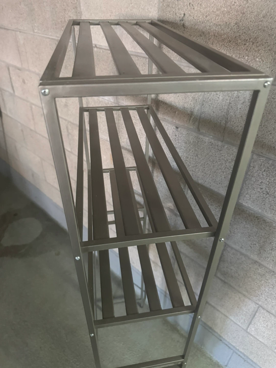 Metal Gray Bathroom Shelves toilet storage 3-Tier Shelf Unit - photo 4