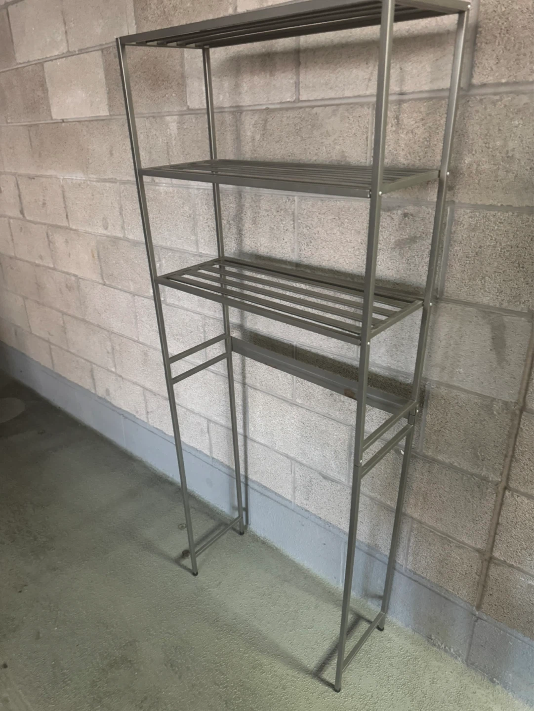 Metal Gray Bathroom Shelves toilet storage 3-Tier Shelf Unit - photo 2