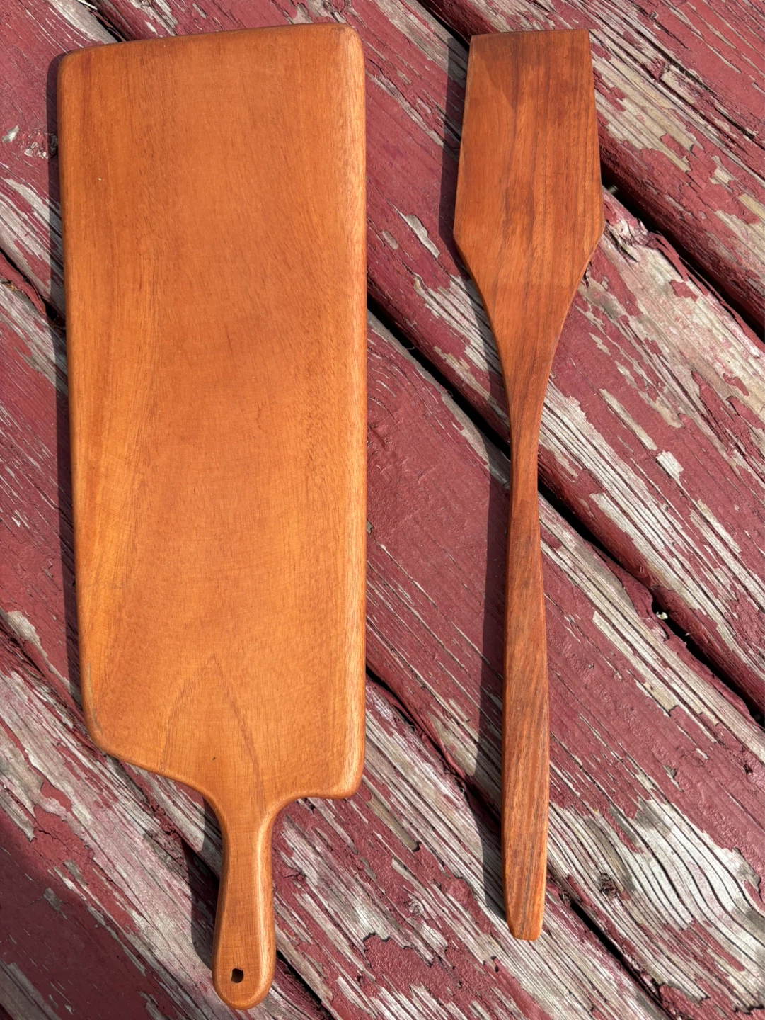 Wooden Serving Paddle and Spatula Set