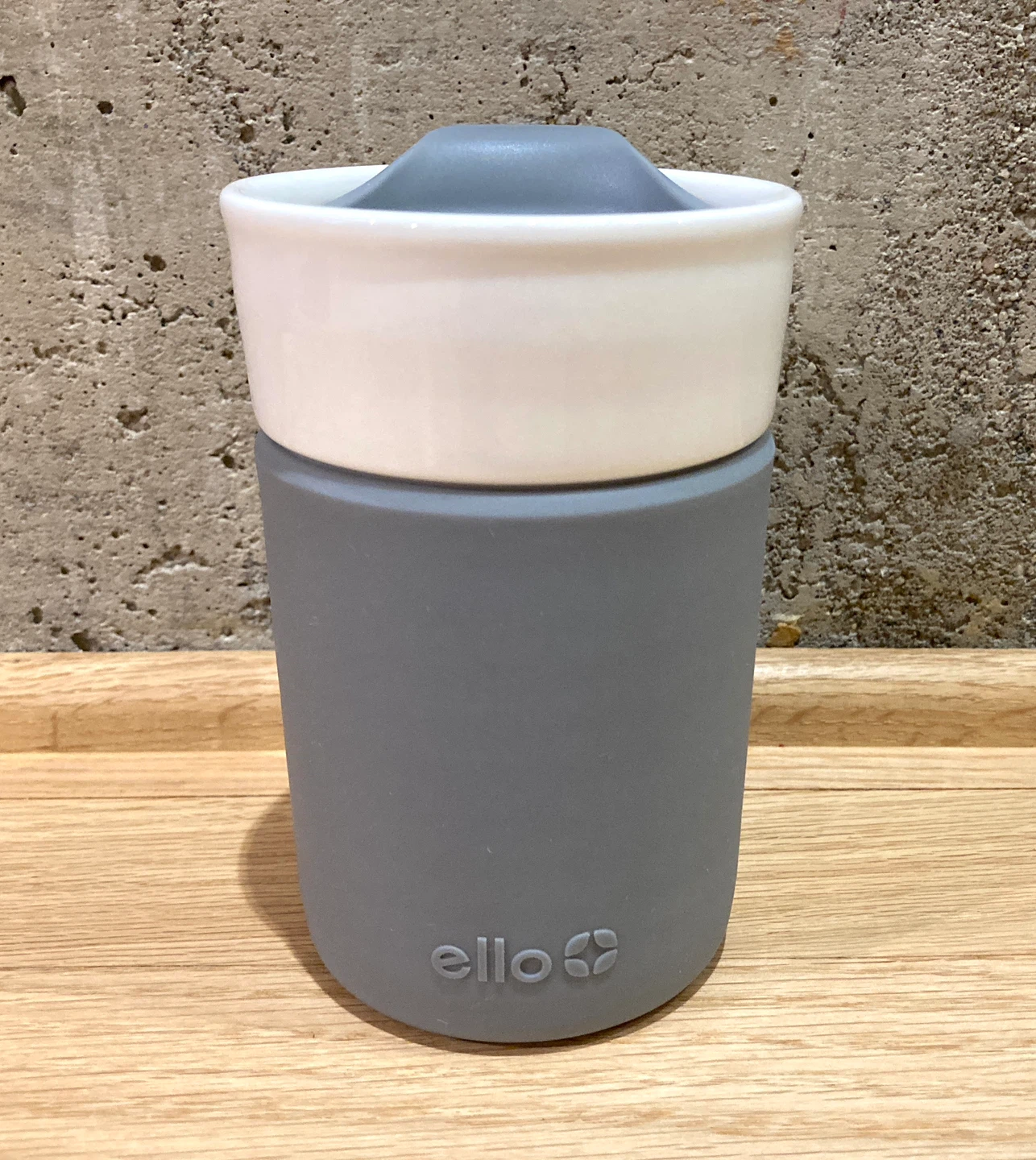 *NEW* ELLO Archie Gray Ceramic Silicone Travel Coffee Mug 12oz - photo 2
