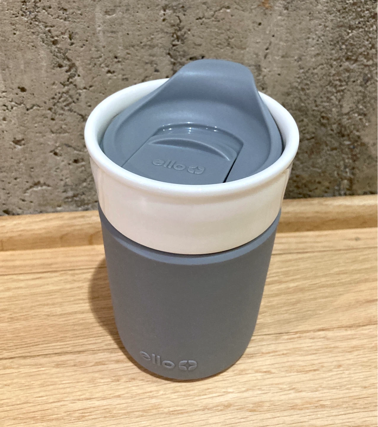 *NEW* ELLO Archie Gray Ceramic Silicone Travel Coffee Mug 12oz - photo 3